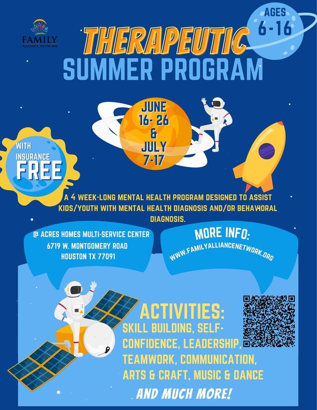 Therapeutic Summer Program 2026 flyer